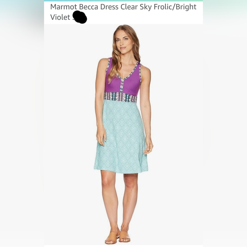 Marmot Becca Dress Size Medium Purple and Teal
